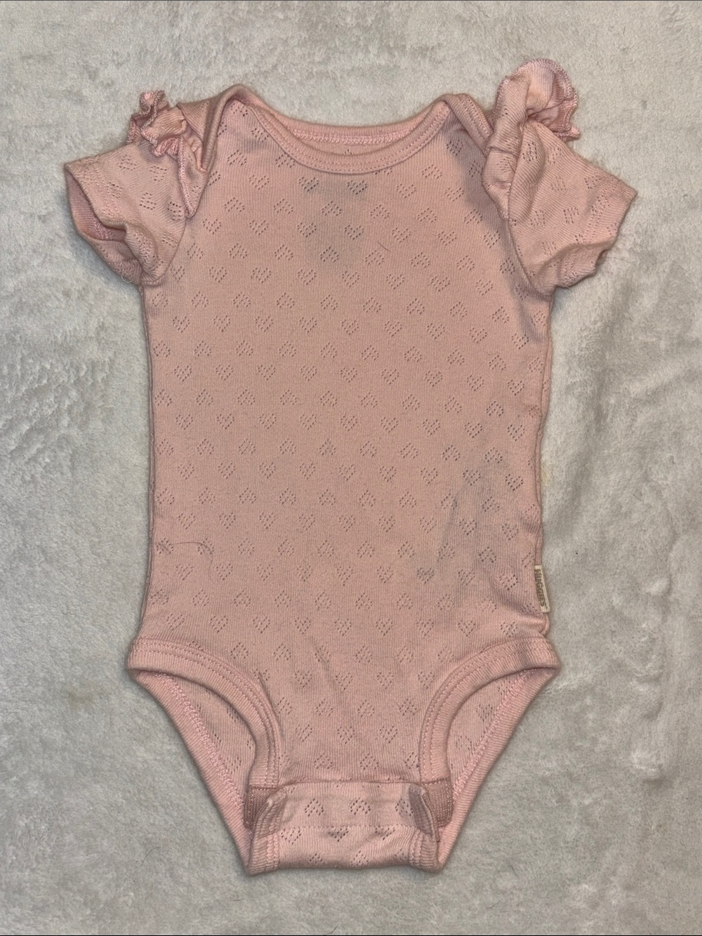 Huggies Soft Pink Ruffle Sleeve Baby One-Piece bodysuit 3 months baby girl